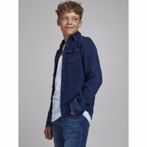 JACK & JONES Fløjls Skjorte Dark Blue Denim